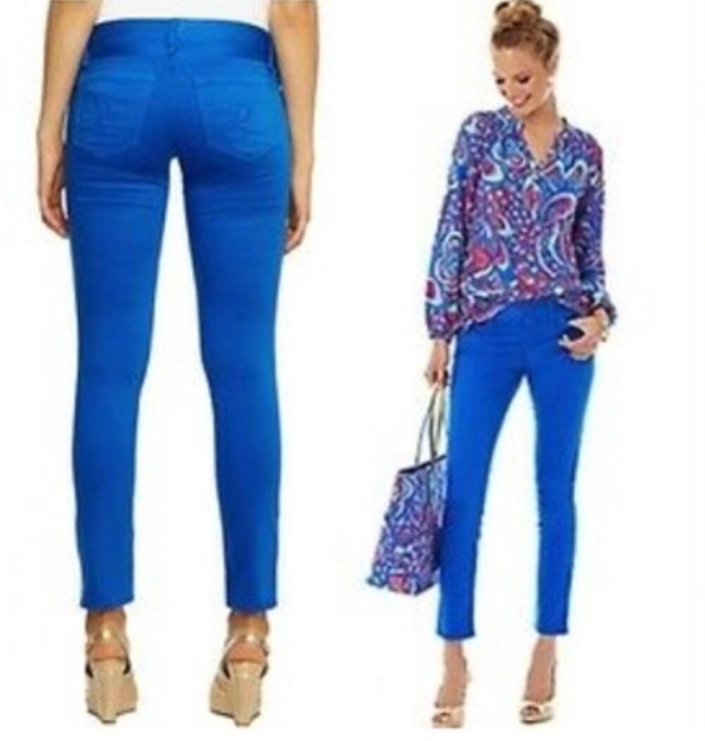 Lilly Pulitzer Electric Blue Skinny Ankle Pants